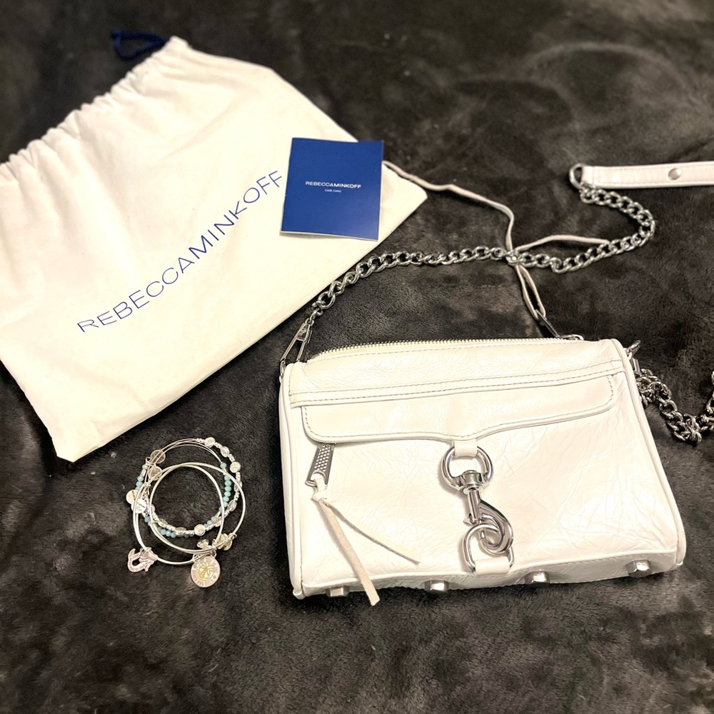 Rebecca Campbell White Buckle Shoulder Bag